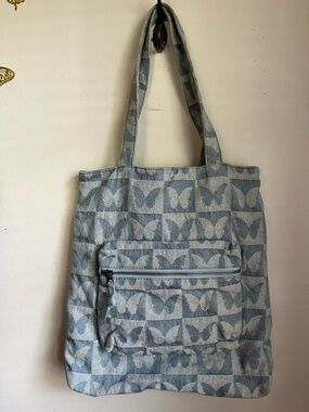 Blue Jean Butterfly Shoulder Bag Purse Denim Cowgirl Rodeo Butterflies Boho Hipp